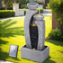 Gardeon Solar Fountain Water Feature Outdoor Fountain Indoor 3 - Tier Cascading Grey - Outdoorium