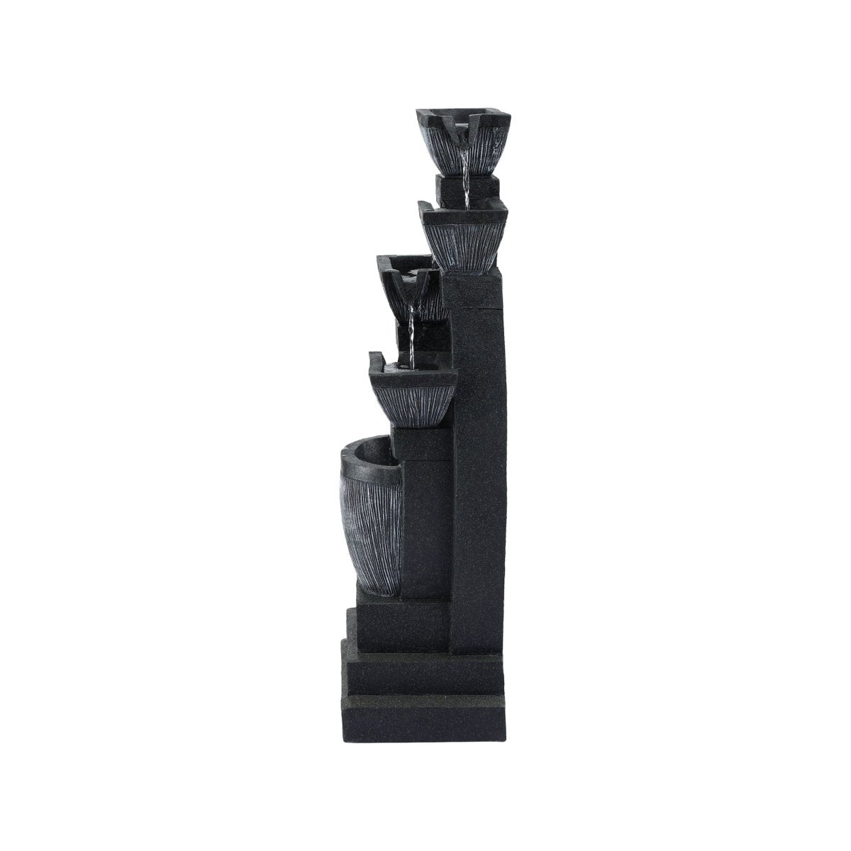Gardeon Solar Fountain Water Feature Outdoor Fountain Indoor 5 - Tier Bowl Cascading Grey | Home & Garden > Fountains > Fountains & Ponds