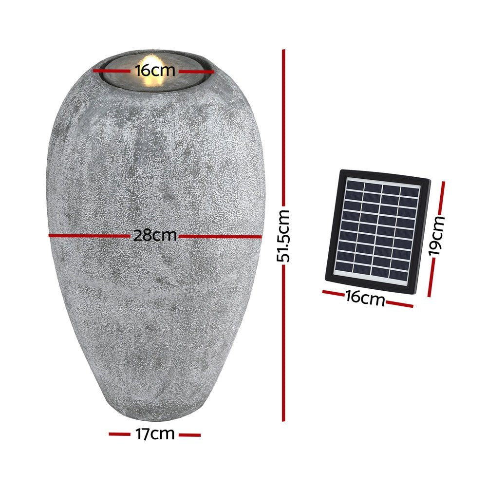 Gardeon Solar Fountain Water Feature Outdoor Fountain LED Lights Beige | Outdoorium