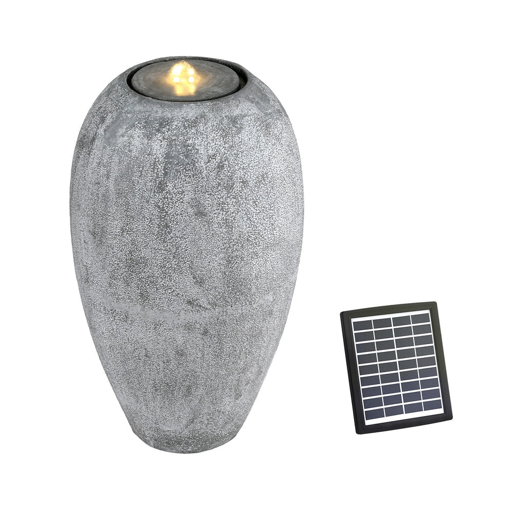 Gardeon Solar Fountain Water Feature Outdoor Fountain LED Lights Beige - Outdoorium