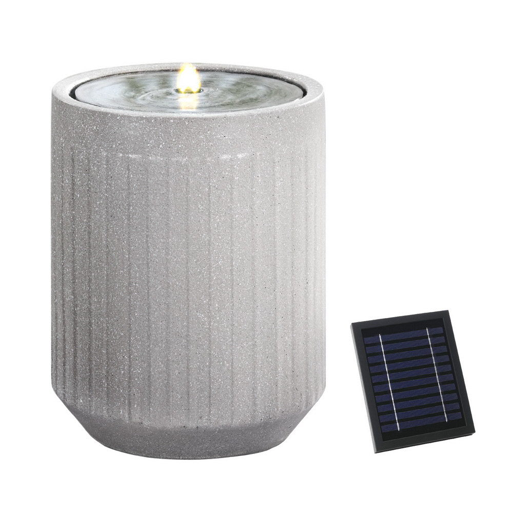 Gardeon Solar Fountain Water Feature Outdoor Fountain LED Lights Beige - Outdoorium