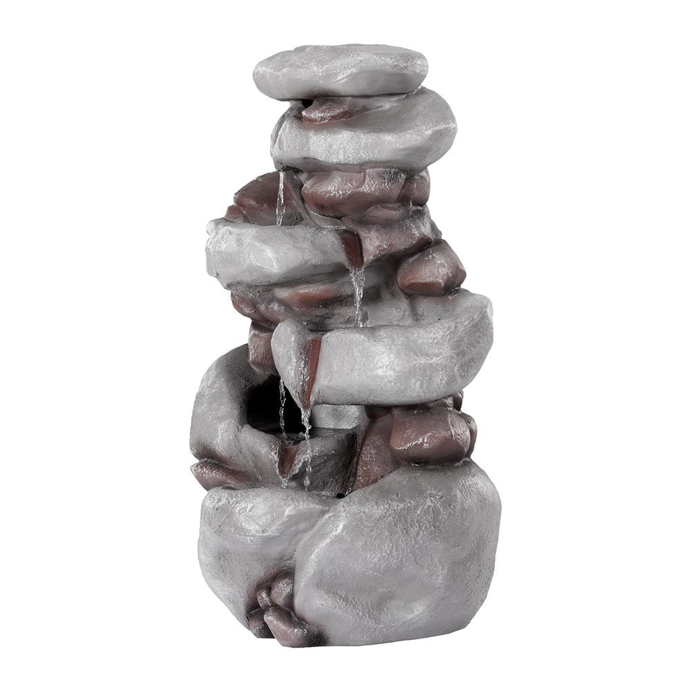 Gardeon Solar Fountain Water Feature Outdoor Indoor 4 - Tier Brown | Home & Garden > Fountains > Fountains & Ponds