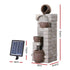 Gardeon Solar Fountain Water Feature Pot Outdoor Indoor 4 - Tier Cascading Brown | Outdoorium