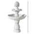 Gardeon Solar Water Feature 3 - Tier Fountain with Pump Kit Bird Bath 93CM Ivory - Outdoorium