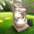 Gardeon Solar Water Feature Cascading Fountain 4 - Tier Bowl LED Lights 72CM Sand - Outdoorium