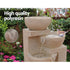 Gardeon Solar Water Feature Cascading Fountain 4 - Tier Bowl LED Lights 72CM Sand - Outdoorium