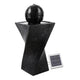 Gardeon Solar Fountain Water Feature Twisted LED Light Bird Bath 85CM Black | Outdoorium