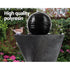 Gardeon Solar Water Feature Twisted Fountain LED Light Bird Bath 85CM Black - Outdoorium