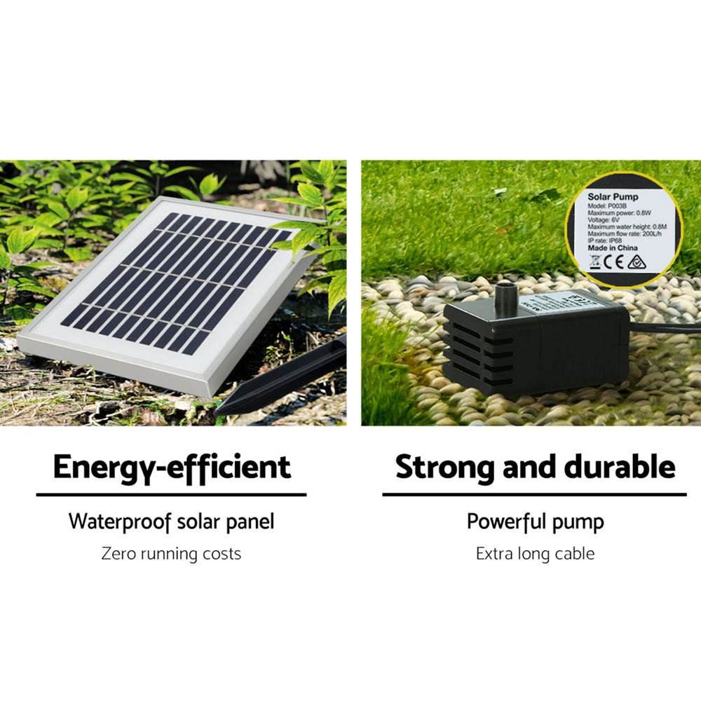 Gardeon Solar Water Feature with LED Lights 3 Tiers 52cm - Outdoorium