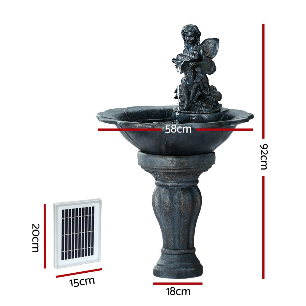 Gardeon Solar Water Feature with LED Lights Angel 94cm - Outdoorium