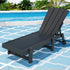Gardeon Sun Lounge Beach Chair HDPE Adirondack Lounger Patio Outdoor Furniture with Wheels Black | Outdoorium