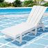 Gardeon Sun Lounge Beach Chair HDPE Adirondack Lounger Patio Outdoor Furniture with Wheels White | Outdoorium