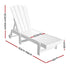 Gardeon Sun Lounge Beach Chair HDPE Adirondack Lounger Patio Outdoor Furniture with Wheels White | Outdoorium