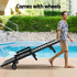 Gardeon Sun Lounge Lounger Beach Chair HDPE Patio Outdoor Furniture with Wheels Black | Furniture > Outdoor > Outdoor Chairs