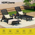 Gardeon Sun Lounge Lounger Beach Chair HDPE Patio Outdoor Furniture with Wheels Black | Outdoorium
