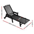 Gardeon Sun Lounge Lounger Beach Chair HDPE Patio Outdoor Furniture with Wheels Black | Outdoorium