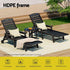 Gardeon Sun Lounge Lounger Beach Chair HDPE Patio Outdoor Furniture with Wheels Black | Furniture > Outdoor > Outdoor Chairs