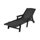 Gardeon Sun Lounge Lounger Beach Chair HDPE Patio Outdoor Furniture with Wheels Black | Outdoorium