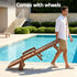 Gardeon Sun Lounge Lounger Beach Chair HDPE Patio Outdoor Furniture with Wheels Brown | Furniture > Outdoor > Outdoor Chairs