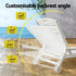 Gardeon Sun Lounge Lounger Beach Chair HDPE Patio Outdoor Furniture with Wheels White | Outdoorium