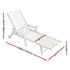 Gardeon Sun Lounge Lounger Beach Chair HDPE Patio Outdoor Furniture with Wheels White | Outdoorium