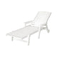 Gardeon Sun Lounge Lounger Beach Chair HDPE Patio Outdoor Furniture with Wheels White | Outdoorium
