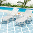 Gardeon Sun Lounge Lounger Beach Chair HDPE Patio Outdoor Furniture with Wheels White | Outdoorium