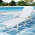Gardeon Sun Lounge Lounger Beach Chair HDPE Patio Outdoor Furniture with Wheels White | Furniture > Outdoor > Outdoor Chairs