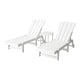 Gardeon Sun Lounge Lounger Table and Chairs Beach Chair Adirondack HDPE Patio Outdoor Furniture Wheels White | Outdoorium