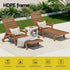 Gardeon Sun Lounge Lounger Table and Chairs Beach Chair HDPE Patio Outdoor Furniture Wheels Brown | Furniture > Outdoor > Outdoor Chairs
