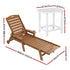 Gardeon Sun Lounge Lounger Table and Chairs Beach Chair HDPE Patio Outdoor Furniture Wheels Brown | Furniture > Outdoor > Outdoor Chairs