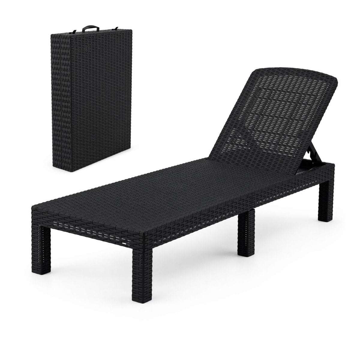 Gardeon Sun Lounge Outdoor Folding Recliner Patio Pool Beach Chair Rattan Black | Home & Garden > Bedding > Bed Sheets