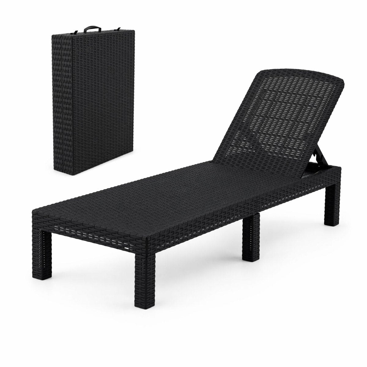 Gardeon Sun Lounge Outdoor Folding Recliner Patio Pool Beach Chair Rattan Black | Home & Garden > Bedding > Bed Sheets