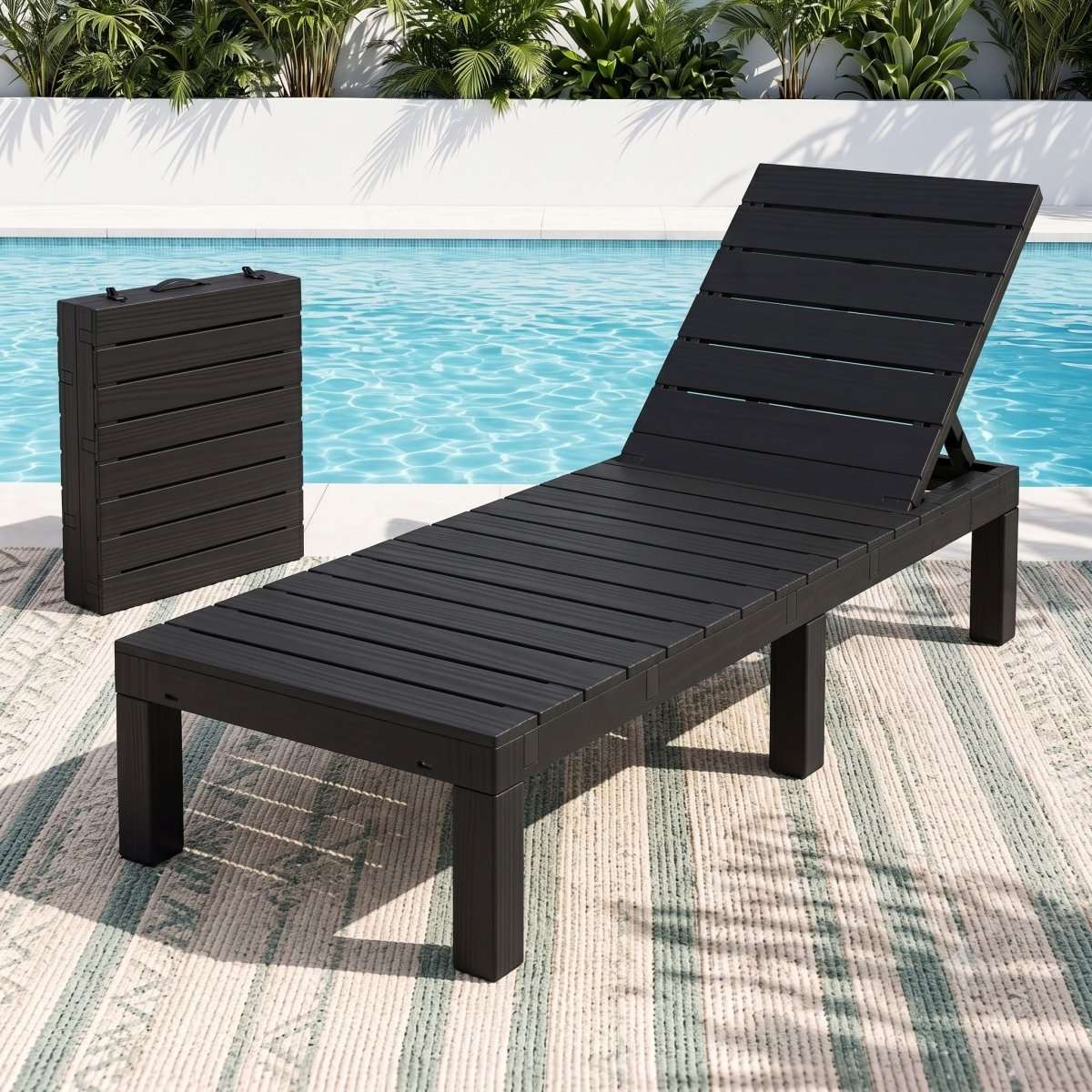 Gardeon Sun Lounge Outdoor Folding Recliner Patio Pool Beach Chair Slatted Black | Home & Garden > Bedding > Bed Sheets