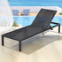 Gardeon Sun Lounge Outdoor Lounger Aluminium Folding Beach Chair Wheels Black - Outdoorium