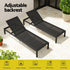 Gardeon Sun Lounge Outdoor Lounger Aluminium Folding Beach Chair Wheels Black - Outdoorium