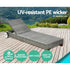 Gardeon Sun Lounge Wicker Lounger Outdoor Furniture Day Bed Wheels Patio Grey | Outdoorium