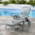 Gardeon Sun Lounger Folding Lounge Chair Wheels Patio Outdoor Furniture Grey - Outdoorium