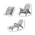 Gardeon Sun Lounger Folding Lounge Chair Wheels Patio Outdoor Furniture Grey - Outdoorium