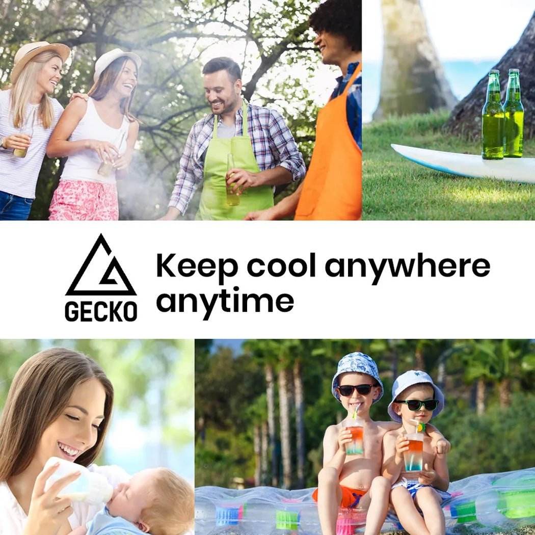 GECKO 125L Portable Fridge Freezer Camping Motorhome Caravan Upright Fridges 12V/24V/240V, Silver - Outdoorium