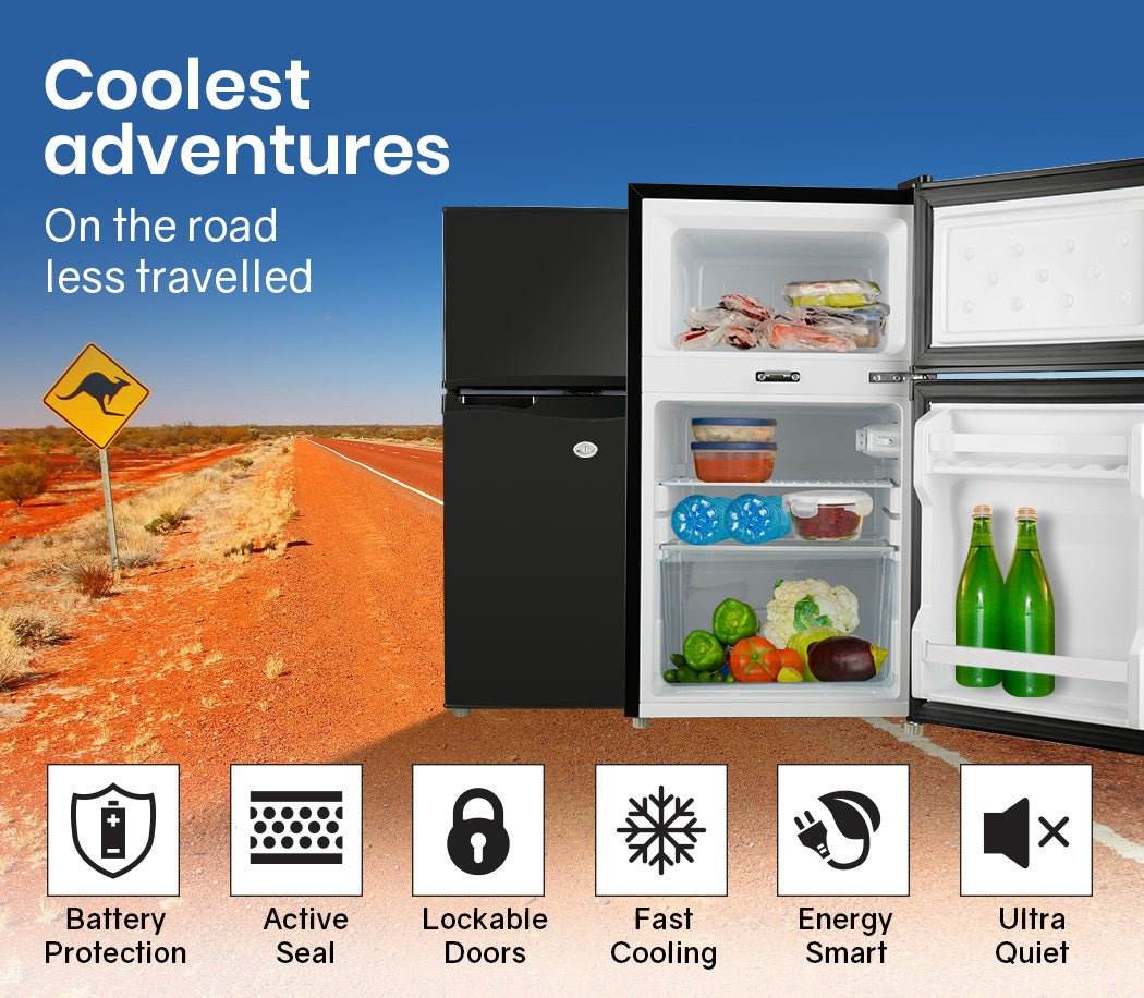 GECKO 95L Portable Upright Fridge Refrigerator 12V/24V/240V Caravan Motorhome - Outdoorium