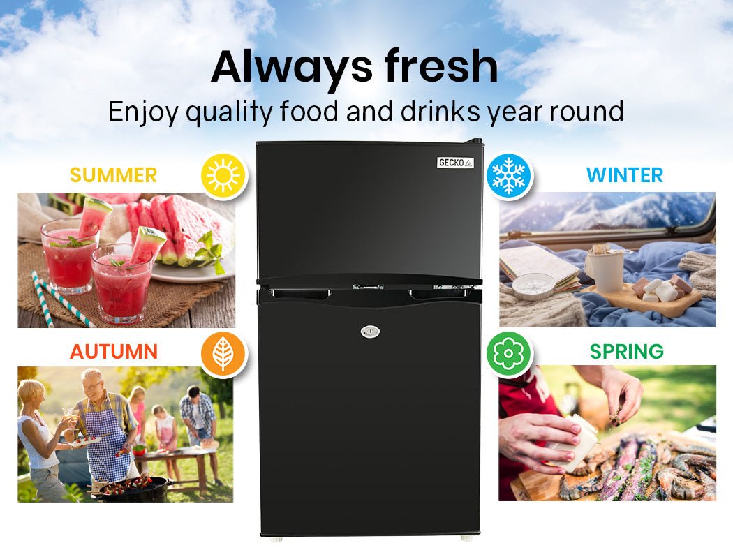 GECKO 95L Portable Upright Fridge Refrigerator 12V/24V/240V Caravan Motorhome - Outdoorium