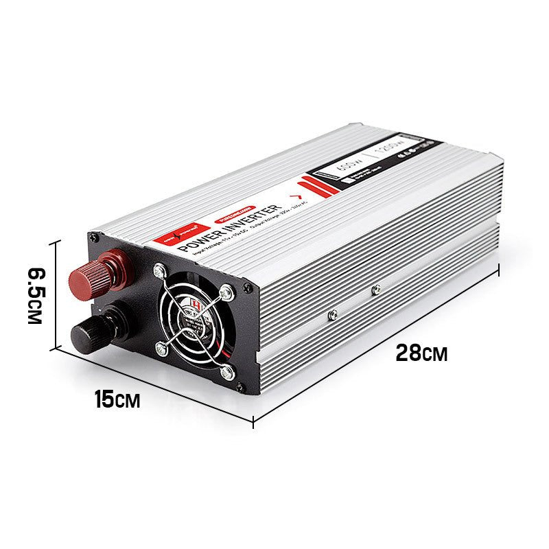 GENPOWER 600W/1200W Pure Sine Wave 12V/240V Power Inverter Car Plug Caravan Boat - Outdoorium