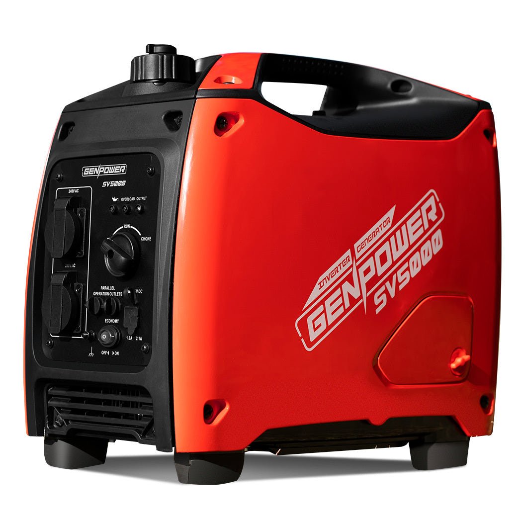 GENPOWER Inverter Generator 2600W Peak Pure Sine Portable Camping Petrol Rated - Outdoorium