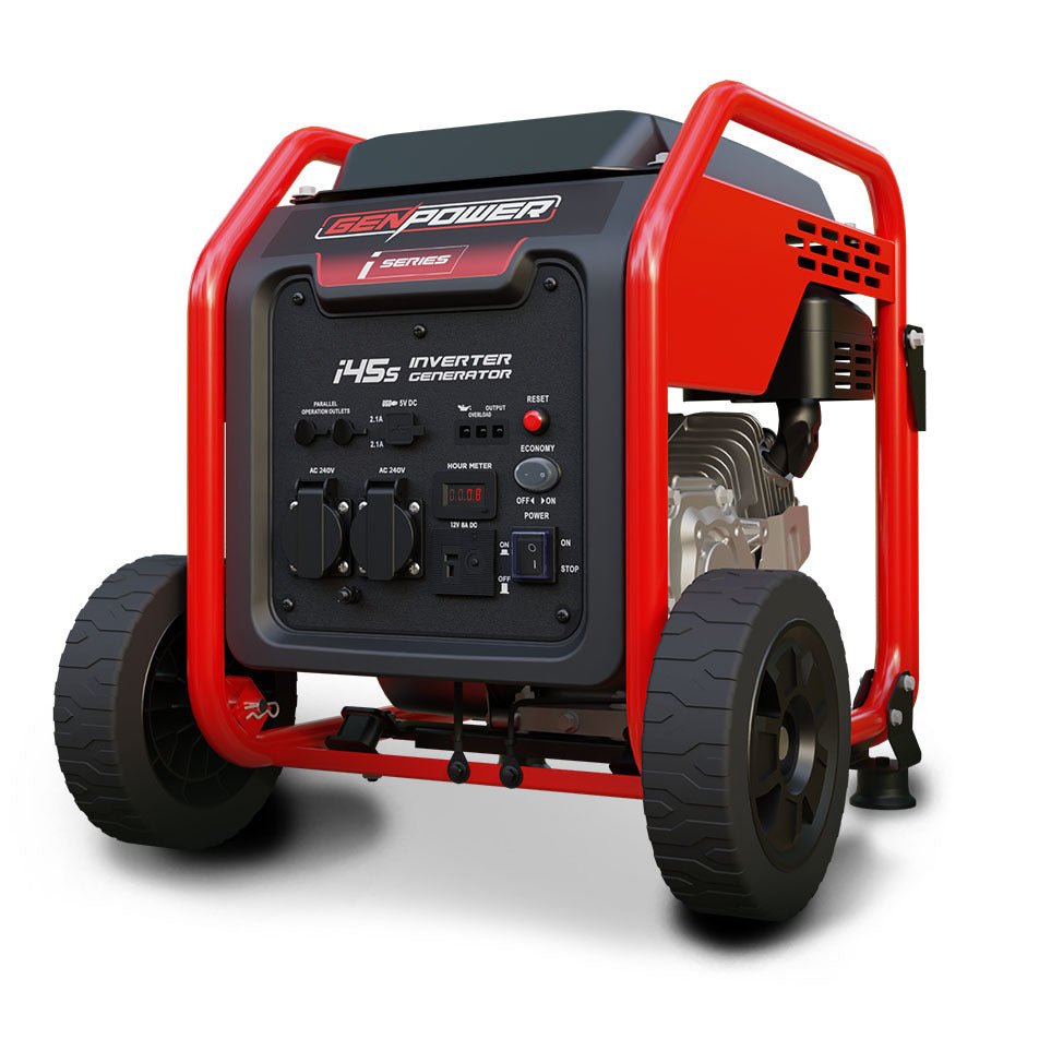 GENPOWER Inverter Generator Portable Petrol 3.5kW Max Pure Sine Wave Camping Power Station Wheels - Outdoorium