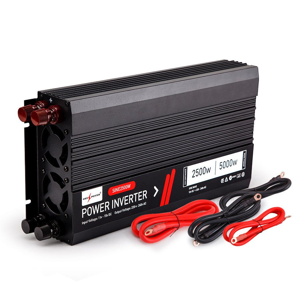 GENPOWER Modified Sine Wave 2500W/5000W 12V/240V Power Inverter Car Caravan Boat - Outdoorium