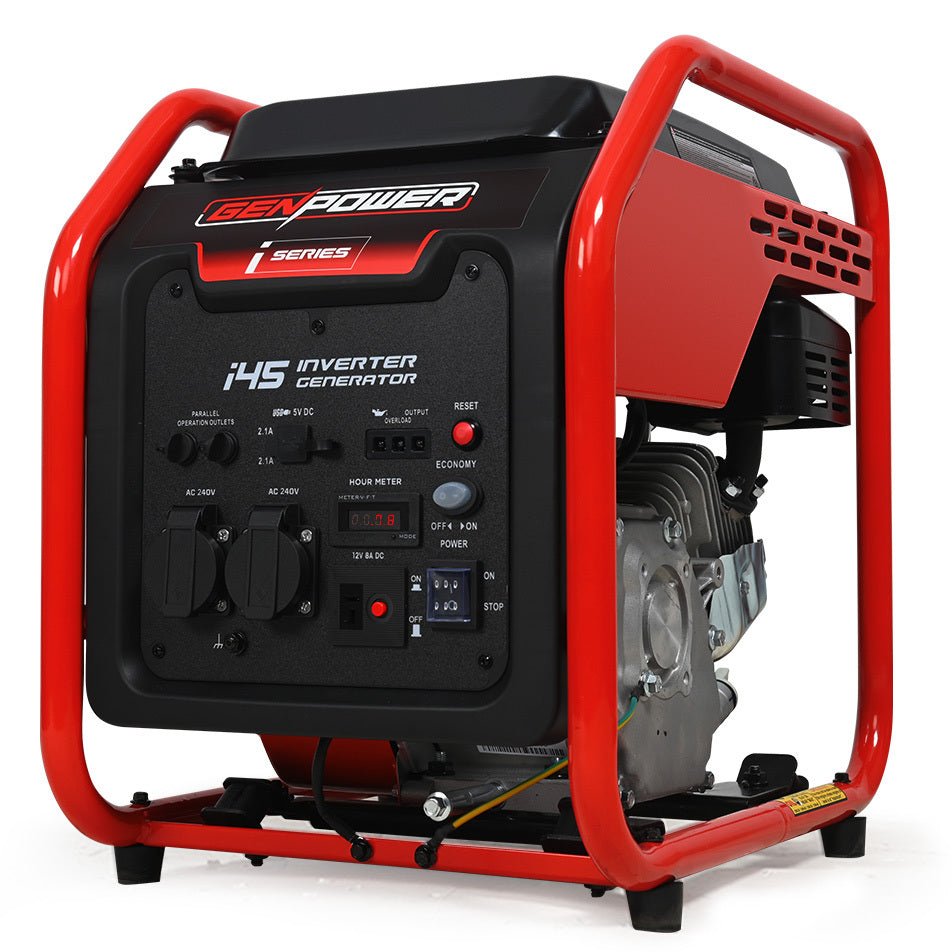 GENPOWER Portable Petrol Inverter Camping Construction Generator 4kW Max 3.5kW Rated, 212CC 4 - Stroke - Outdoorium