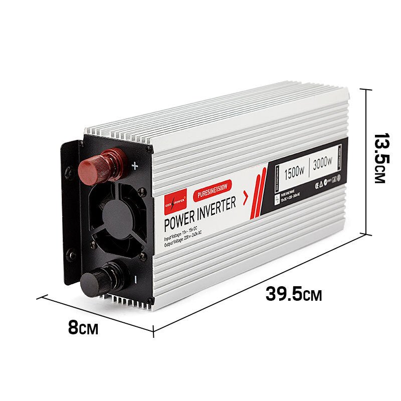 GENPOWER Pure Sine Wave 1500W/3000W 12V/240V Power Inverter Caravan Boat CarPlug - Outdoorium