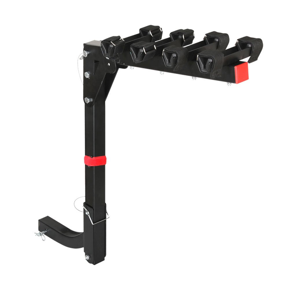 Giantz 4 Bicycle Bike Carrier Rack Car 2&quot; Hitch Mount Foldable Black,Giantz 4 Bicycle Bike Carrier Rack Car 2&quot; Hitch Mount Foldable Black - Outdoorium