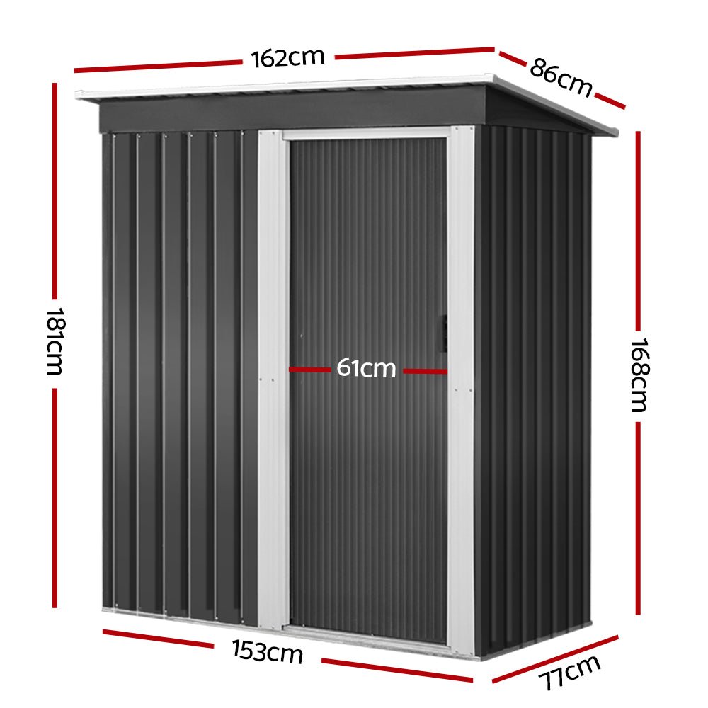 Giantz Garden Shed 1.62x0.86M Sheds Outdoor Storage Tool Workshop House Shelter Sliding Door - Outdoorium